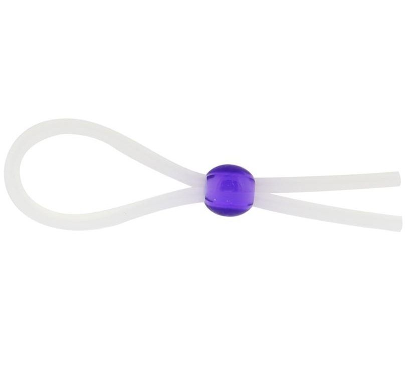      SILICONE COCK RING WITH BEAD LAVENDER