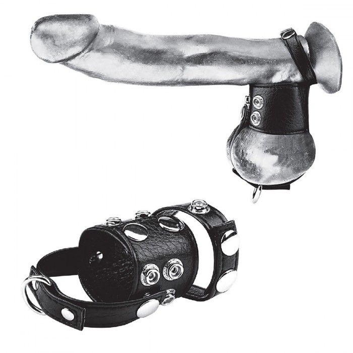      Cock Ring With 1.5  Ball Stretcher And Optional Weight Ring