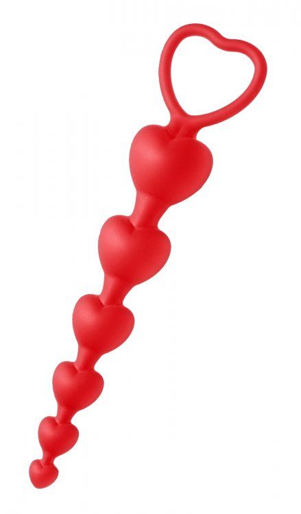    Sweet Heart Silicone Anal Beads - 18,4 .