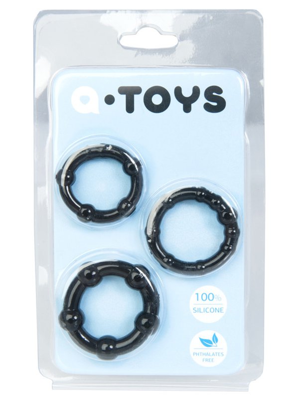 Набор из 3-х эрекционных колец TOYFA A-Toys – черный