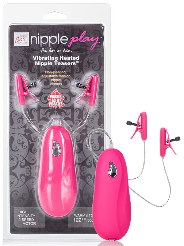 Вибрирующие зажимы на соски Heated Nipple Teasers нагревающиеся – розовый