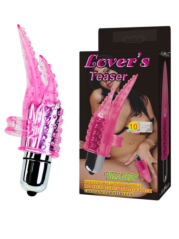 Стимулятор для клитора Lover’s Teaser на палец с вибрацией – розовый
