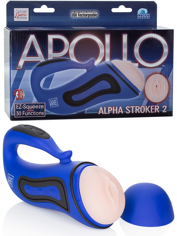 Мастурбатор вагина Alpha Stroker 2 с вибрацией – голубой