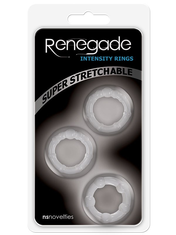 Набор из трех колец на пенис Renegade Intensity Rings – прозрачные