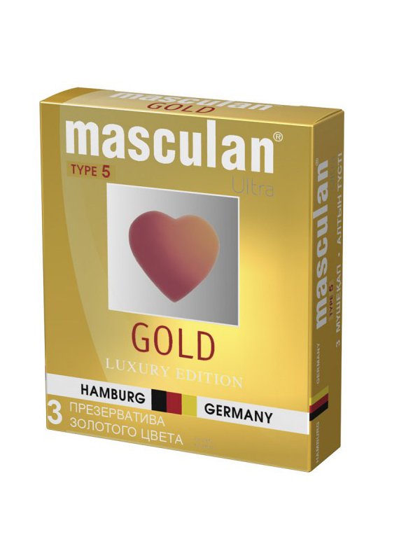 Утонченные презервативы Masculan Ultra Type5 Gold – золотистый, 3 шт.
