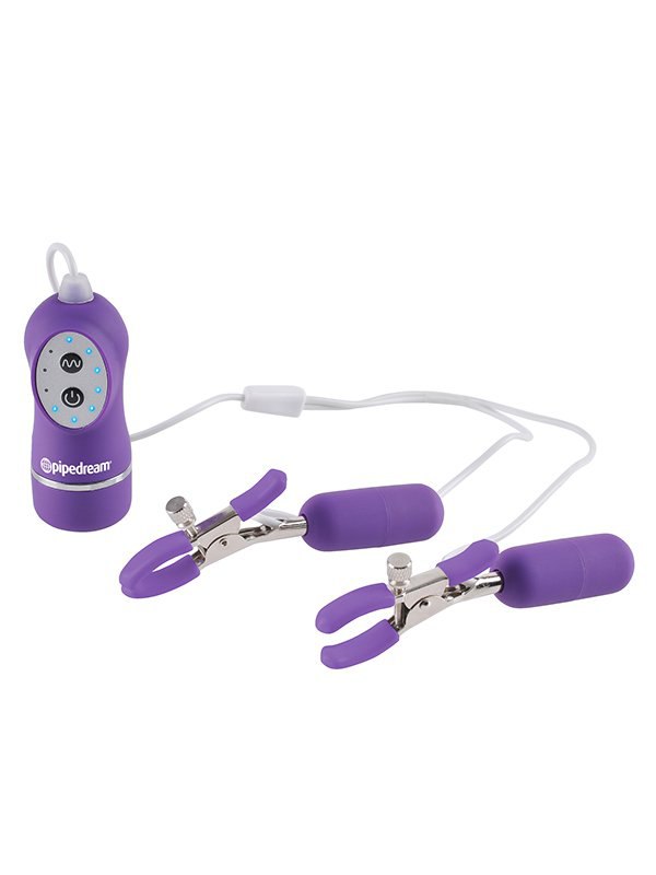 Зажимы на соски Vibrating Nipple Clamps с вибрацией – фиолетовый