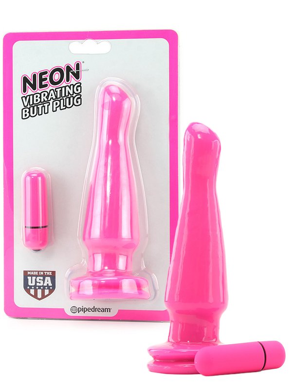  - Neon Vibrating Butt Plug  