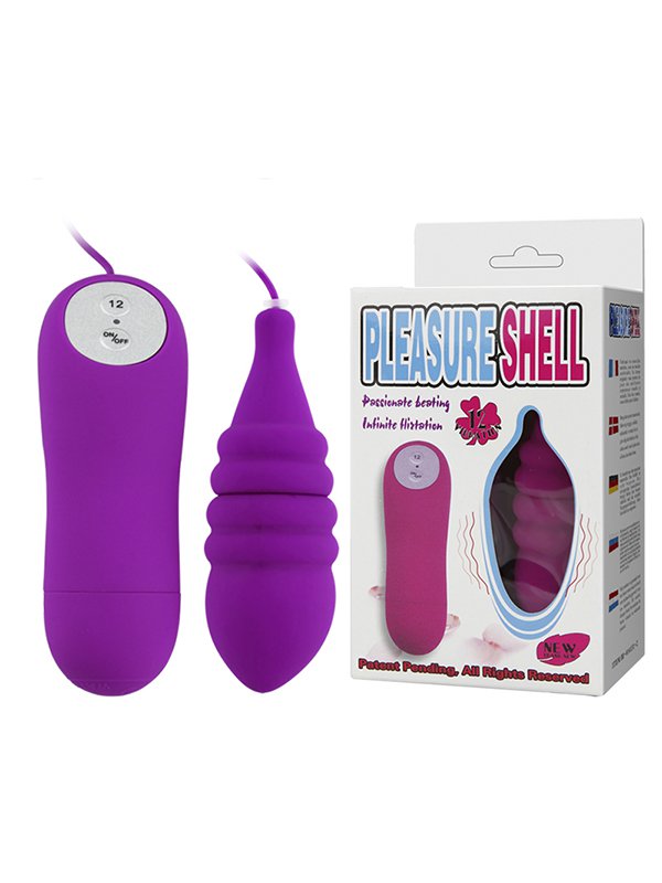 Рельефное виброяйцо Pleasure Shell с проводным управлением – розовый