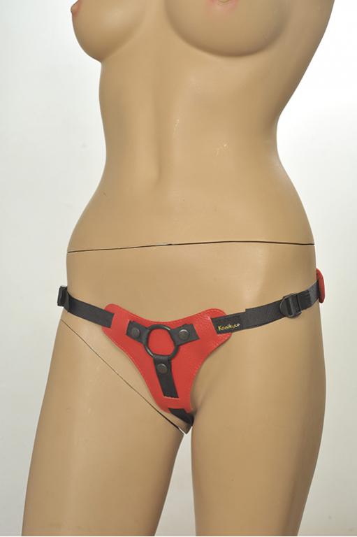 -      Kanikule Leather Strap-on Harness  Anatomic Thong